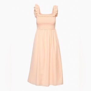 Wilfred Sleeveless Smocked Midi Dress in Coral Blush size S new with tags